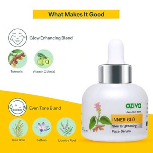 OZiva Plant Based Inner Glō Skin Brightening Face Serum